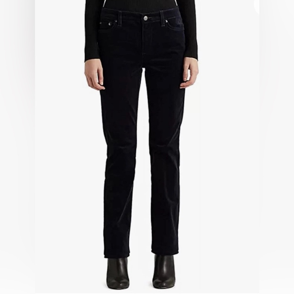 RALPH LAUREN Co. Ralph Lauren Petite Corduroy Classic Bootcut Pants - Black - 4P
